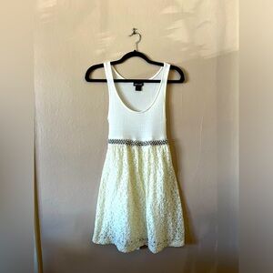 Wet Seal White Tank Bejeweled Lace Tank Dress M